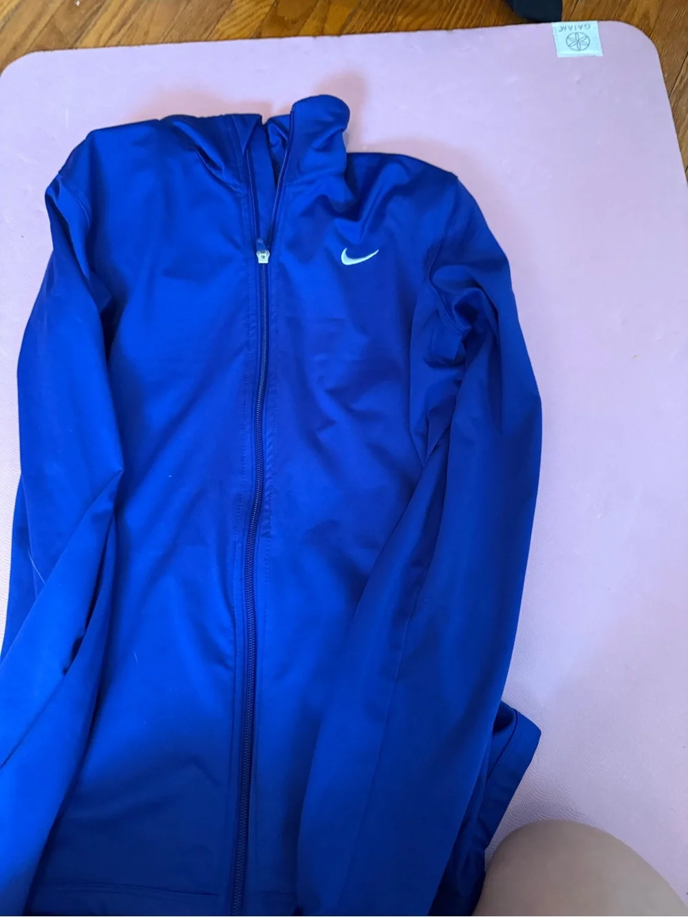 Nike Blue Full-Zip Track Jacket with White Swoosh